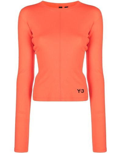 Y-3 Logo-print Organic Cotton T-shirt - Orange