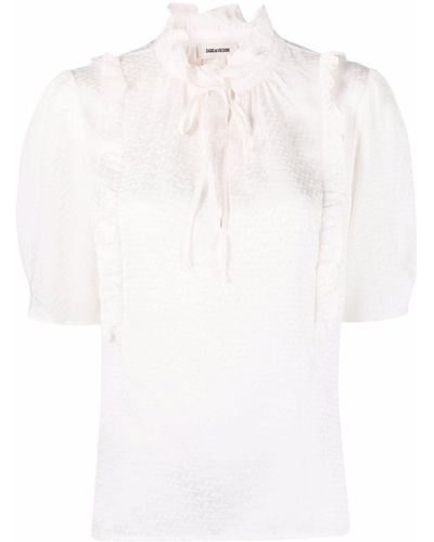 Zadig & Voltaire Blouse volantée à col noué - Blanc