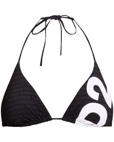 DSquared² Triangel-Bikini mit Logo - Schwarz