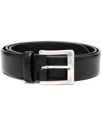 Moorer Buckle-fastening Leather Belt - Black