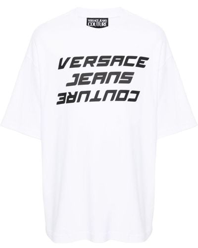 Versace T-shirt en coton à logo - Blanc