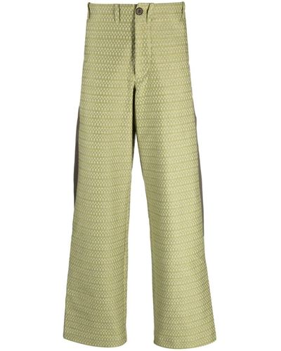 Kiko Kostadinov Pantalones Tonkin con panel en contraste - Verde