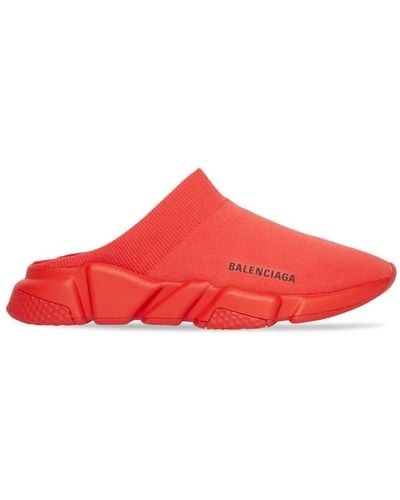 Balenciaga Speed Knitted Slip-on Trainers - Red