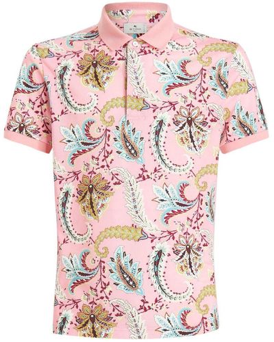 Etro Poloshirt Met Paisley-print - Roze