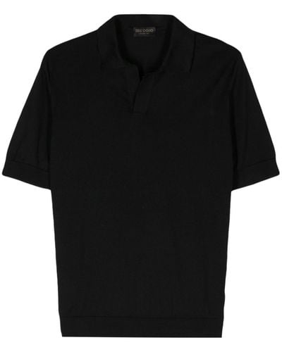 Dell'Oglio Short-sleeve Cotton Polo Shirt - Black