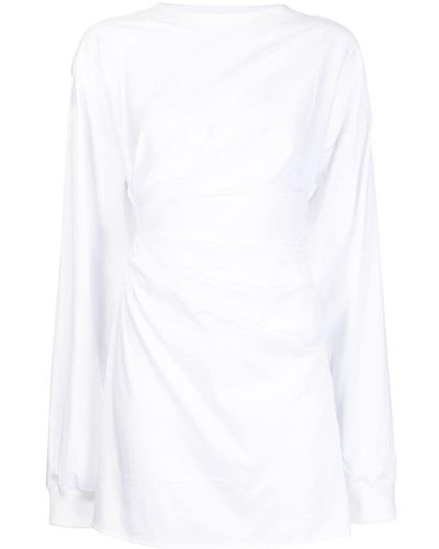 RTA Ruched Long-sleeve Dress - White