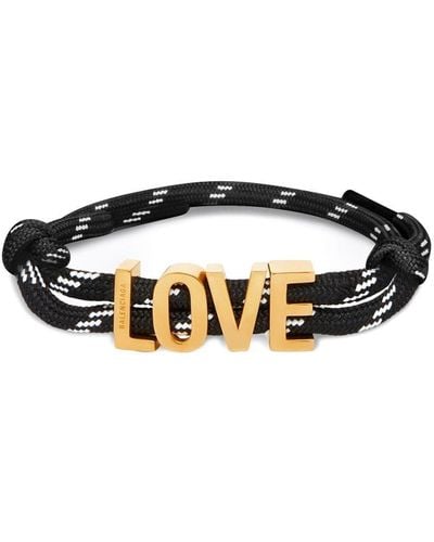 Balenciaga Bracelet en cordes à breloque LOVE - Blanc