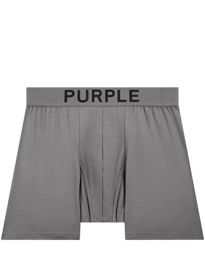 Purple Brand Boxer en coton à logo imprimé - Gris
