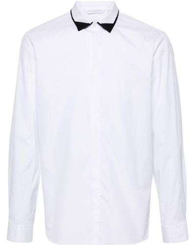 Neil Barrett Contrasting-collar Cotton Shirt - White