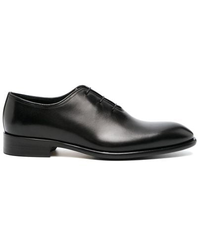 Doucal's Almond-toe Leather Oxford Shoes - Black