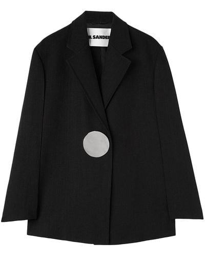 Jil Sander Button-fastening Tailored Crepe Blazer - Black