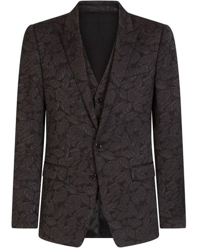 Dolce & Gabbana ドルチェ&ガッバーナ ジャカード スーツ - ブラック
