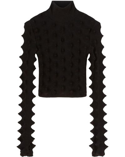 Ambush Spiked Roll-neck Sweater - Black