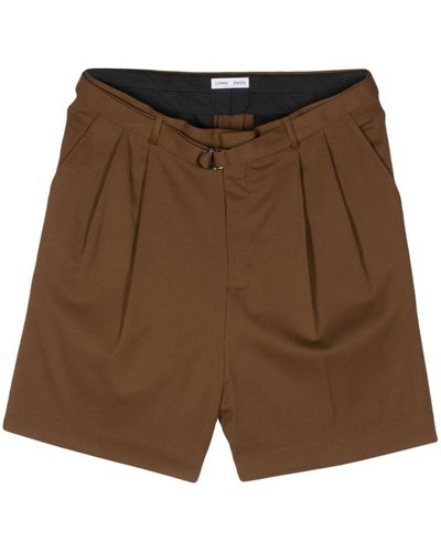 Cmmn Swdn Marshall Pleat-detail Shorts - Brown