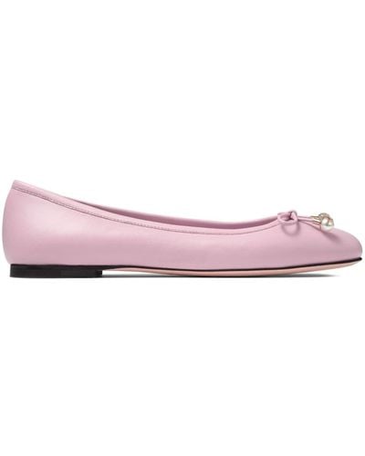 Jimmy Choo Elme Bow Ballerina Shoes - Pink