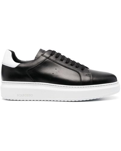 SCAROSSO Dustin Low-top Leather Sneakers - Black