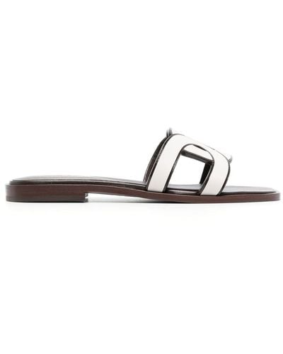 Tod's Woven Flat Sandals - White