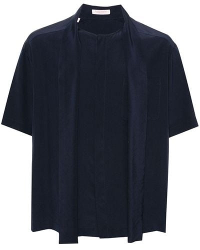 Valentino Garavani Satin Silk Shirt - Blue