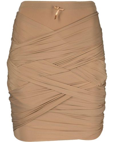 Alexander Wang Ruched Skirt With Interweaving - Brown
