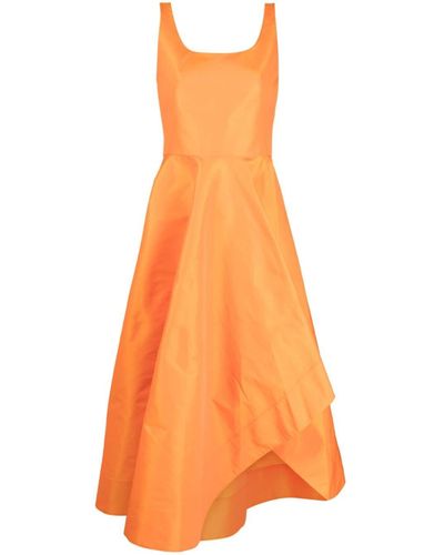 Alexander McQueen Vestido con cuello redondo - Naranja