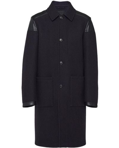 Prada Single-breasted Wool Coat - Blue