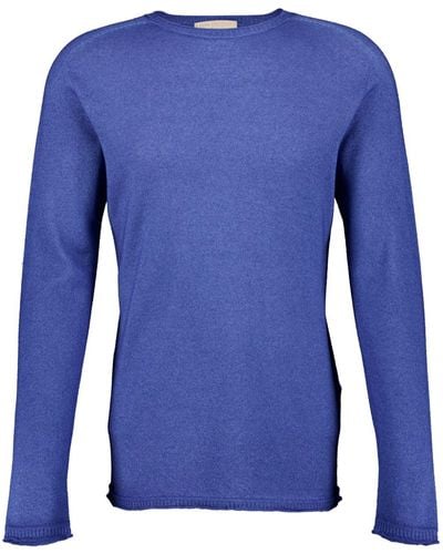 120% Lino Fine-knit Cashmere Jumper - Blue