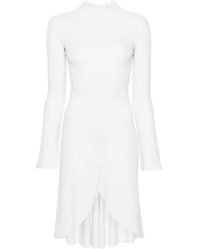 Courreges High-neck Long-sleeve Midi Dress - White