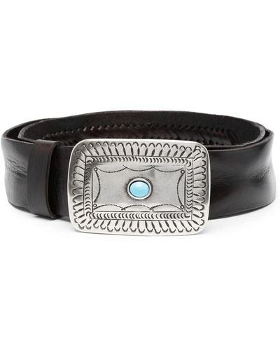 P.A.R.O.S.H. Interwoven Buckle-fastening Belt - Black