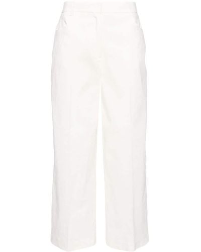 Pinko Protesilao Linen Blend Cropped Trousers - White