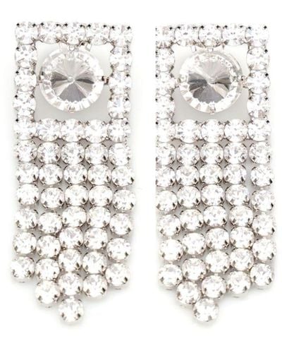 Alessandra Rich Crystal-embellished drop earrings - Bianco