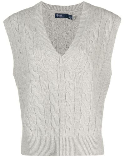 Polo Ralph Lauren Sleeveless Cable-knit Vest - Gray
