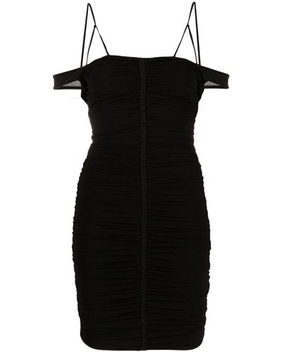 Givenchy シャーリング オフショルダードレス - ブラック