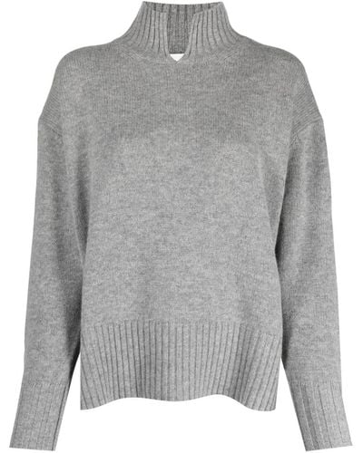 Allude Fine-knit Roll-neck Sweater - Gray