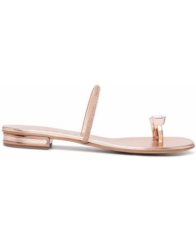 Casadei Crystal Toe-ring Sandals - Pink
