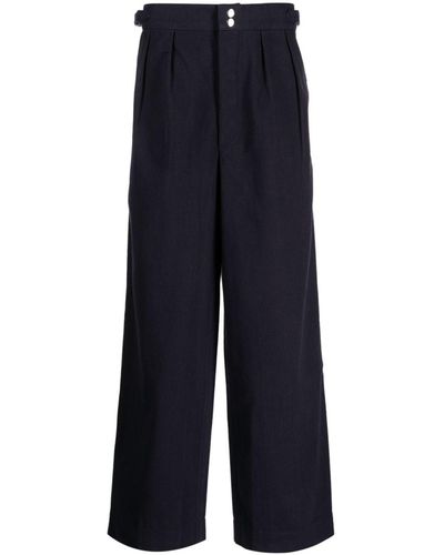 Bode Straight-leg Cotton Pants - Blue