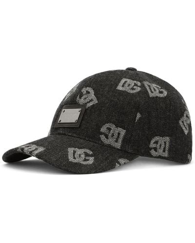 Dolce & Gabbana Dg Monogram Jacquard Baseball Cap - Black