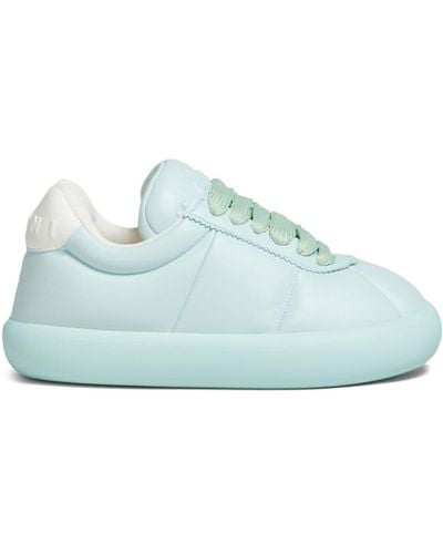 Marni Lace-up Leather Trainers - Blue