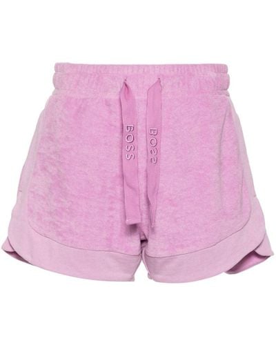 BOSS Frottee-Shorts mit Kordelzug - Pink