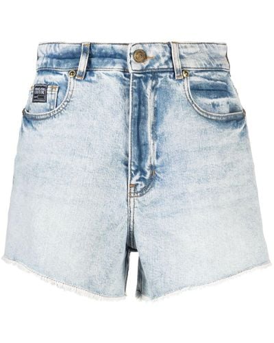 Versace High-rise Denim Shorts - Blue