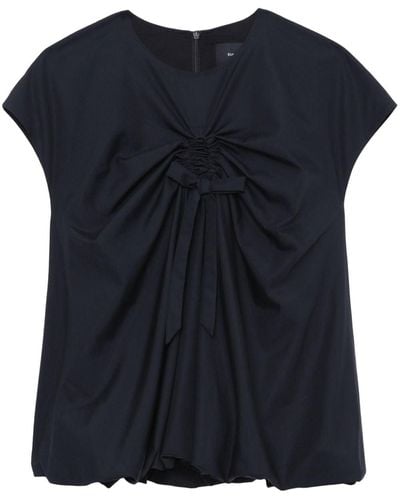 Simone Rocha Gathered Bow-front Top - Blue