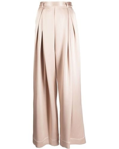 Goen.J Pleated Wide-leg Trousers - Natural