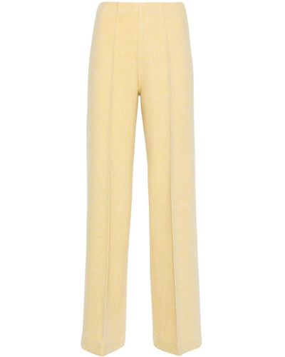 Bruno Manetti Wide-leg Wool Trousers - Natural