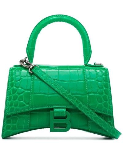 Balenciaga Xs Hourglass Tote Bag - Green