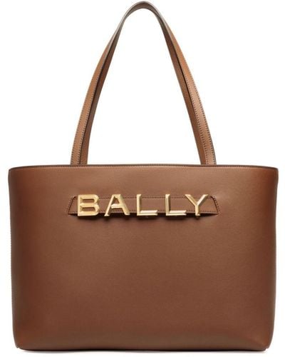 Bally Spell Leather Tote Bag - Brown
