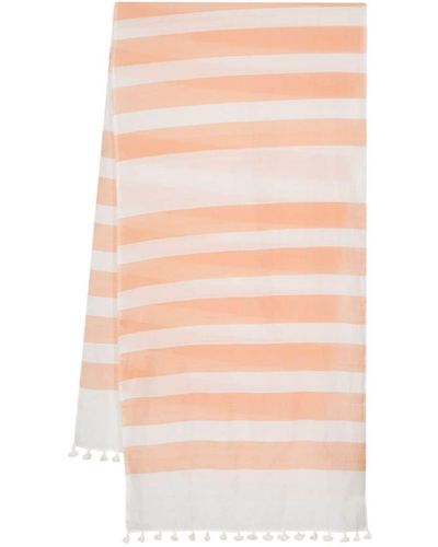 Paul Smith Pom Pom Cotton And Silk Blend Scarf - Pink