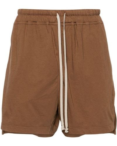 Rick Owens Drawstring Organic Cotton Shorts - Brown