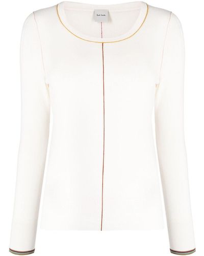 Paul Smith Long-sleeve Knitted Top - White
