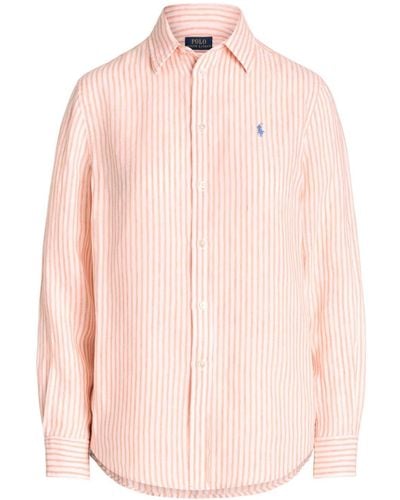 Polo Ralph Lauren Striped Linen Shirt - Pink