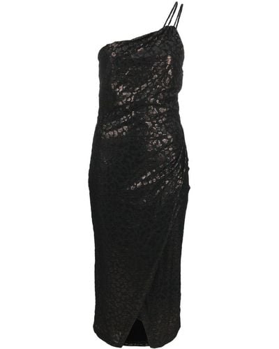 IRO Bexly Metallic One-shoulder Dress - Black