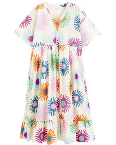 Chinti & Parker Vestido Soleil con estampado floral - Blanco